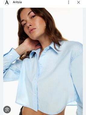 Sunday Best (Aritzia) Cropped Cotton Poplin Poppy Shirt